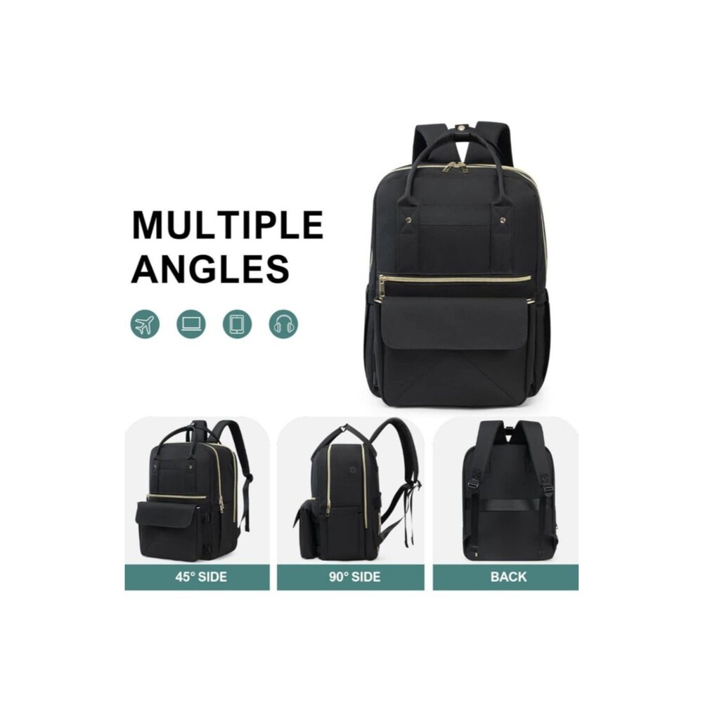 Rinlist Large Backpack for Men Women, Travel Backpack Flight-approved Black - Picture 5 of 10
